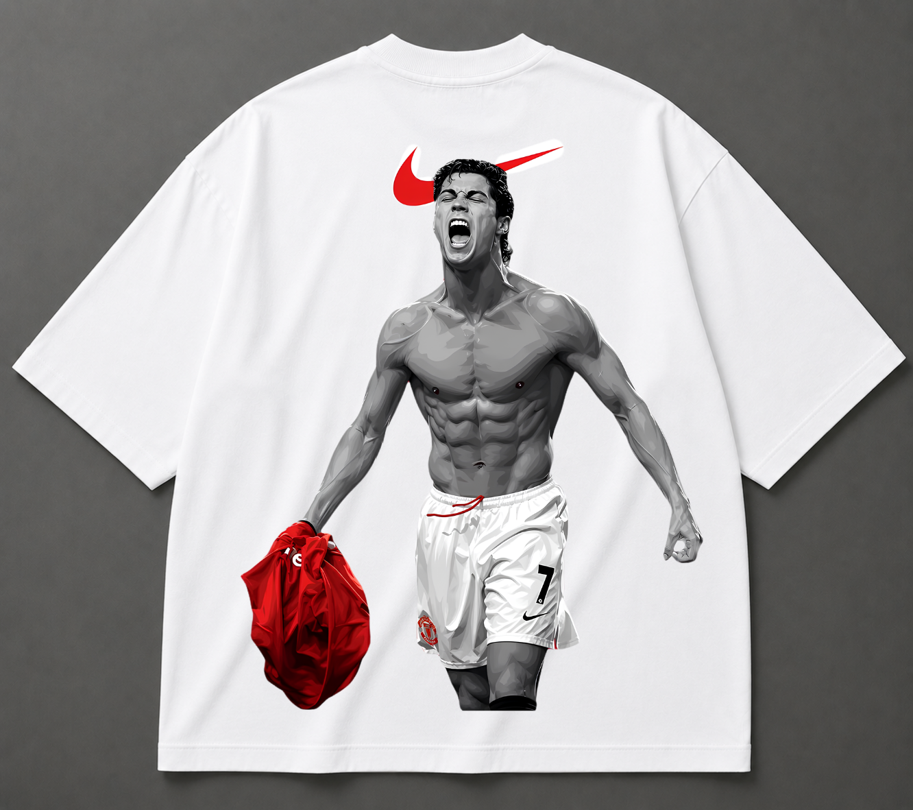 Football Icon Graphic Oversized T-Shirt – Black Premium Streetwear Tee