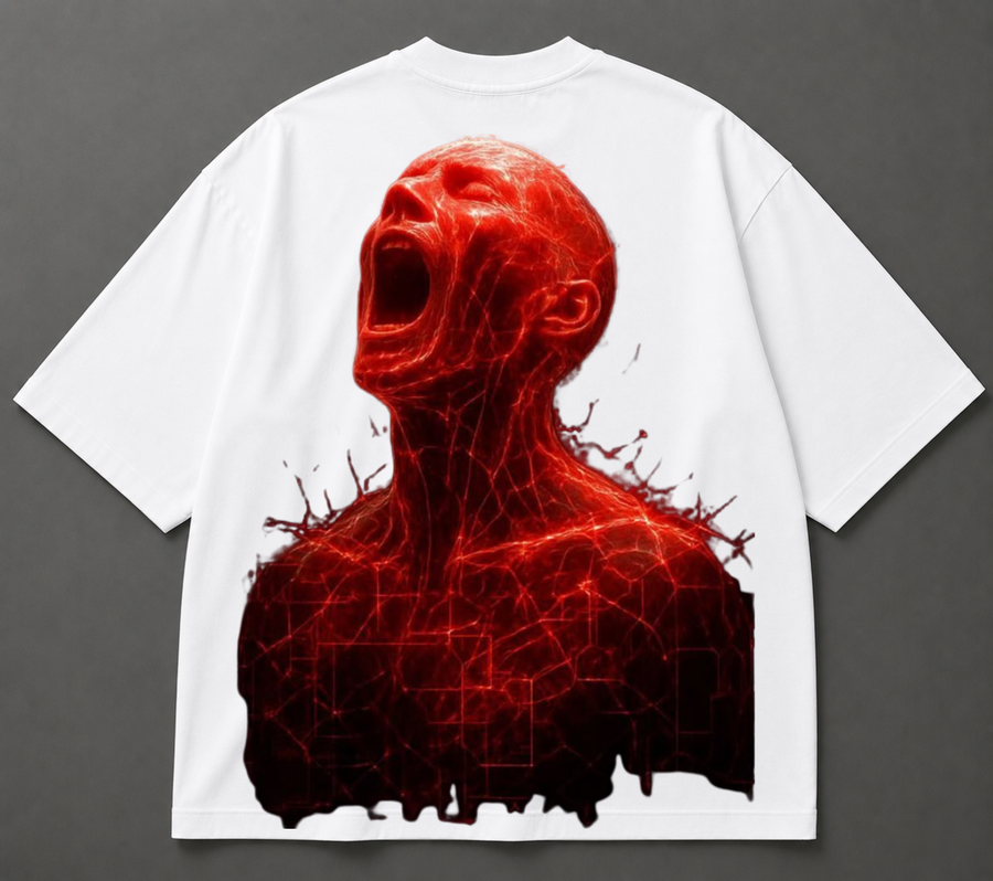Red Abstract Graphic Oversized T-Shirt – Premium Streetwear Tee