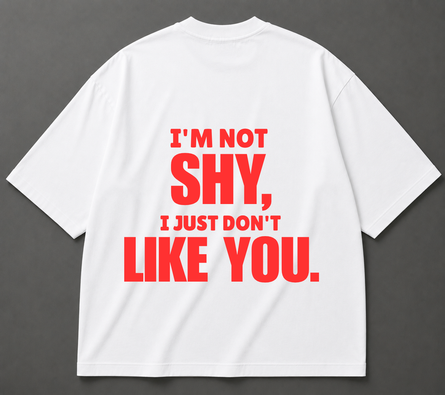 Not Shy Oversized T-Shirt – Red Statement Print
