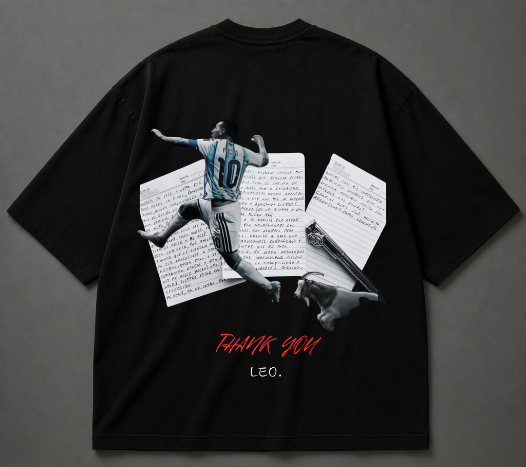 THANK YOU LEO. – Limited Edition Messi Tribute Oversized T-Shirt | ELVAN® | Only 45 Pieces
