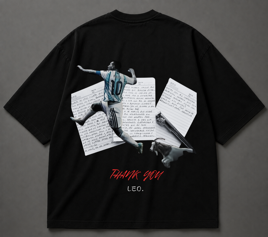 THANK YOU LEO. – Limited Edition Messi Tribute Oversized T-Shirt | ELVAN® | Only 45 Pieces