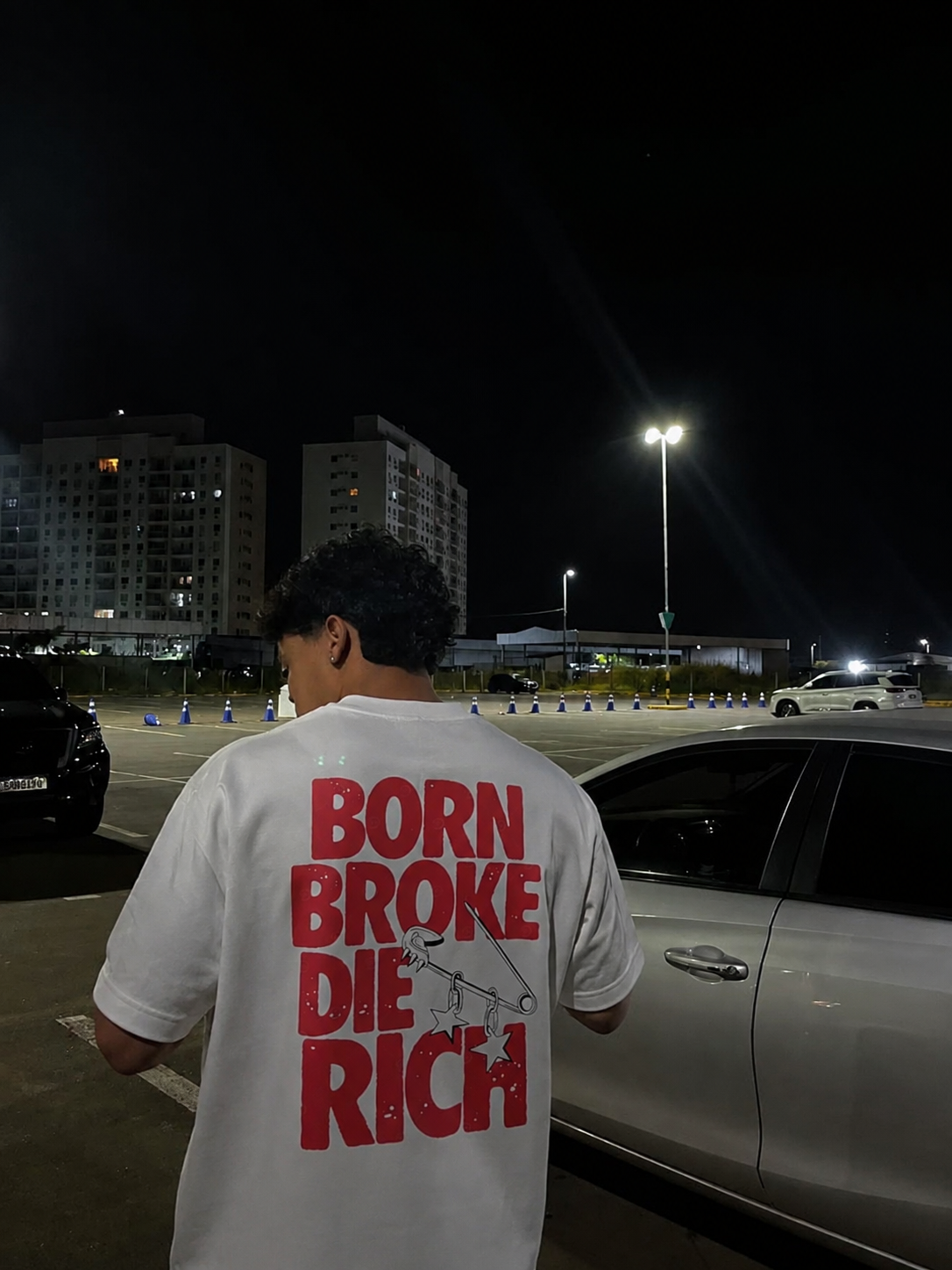 Born Broke Die Rich Oversized T-Shirt – Premium Cotton